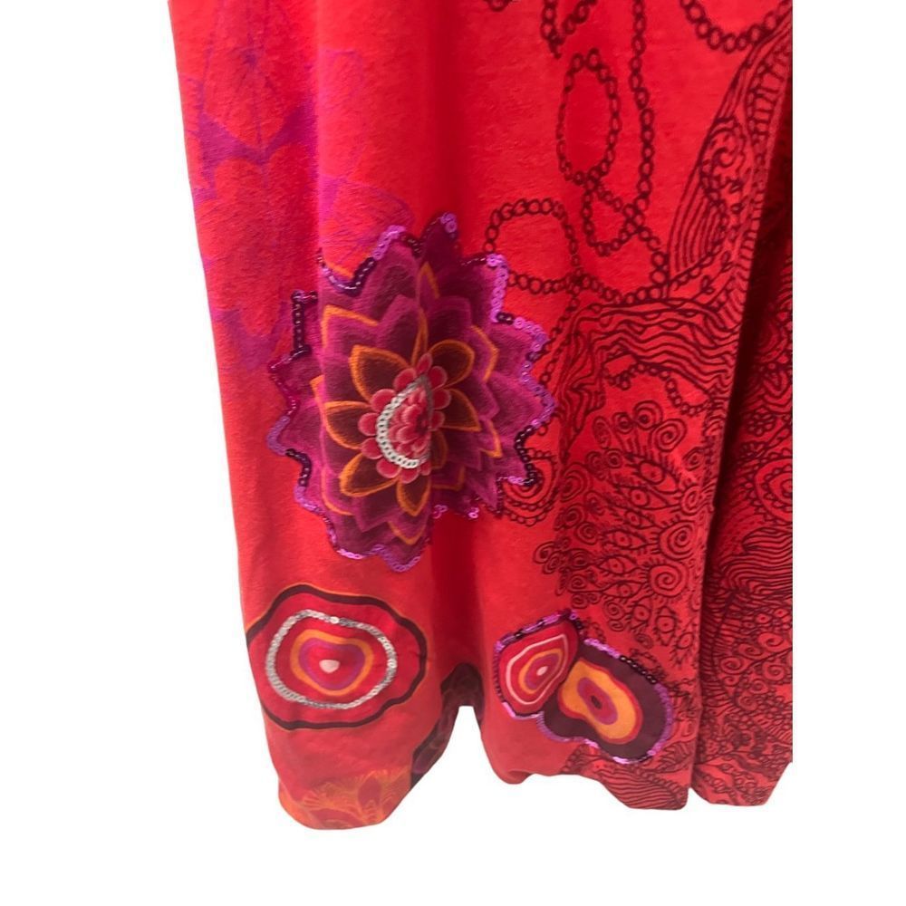 NWT Desigual Long Sleeve Red Floral Dress, Size 11/12 - Picture 7 of 9